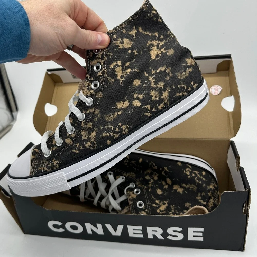 Converse‎ Chuck Taylor Shoes Unisex Mens 10.5 Womens 12.5 Black Hi Dip Dye NEW - Picture 2 of 9